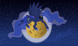 Size: 9851x5813 | Tagged: safe, artist:destinytails, princess luna, alicorn, pony, g4, .ai available, absurd resolution, cheese, eating, edible heavenly object, female, moon, nom, solo, stars, tangible heavenly object, vector