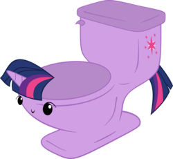 Size: 2000x1839 | Tagged: safe, artist:raffa2300, twilight sparkle, original species, toilet pony, g4, but why, c:, female, pun, simple background, smiling, solo, species swap, toilet, toilet sparkle, transparent background, vector, visual pun, wat, what has science done