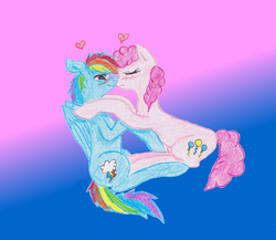 Size: 2628x2280 | Tagged: safe, artist:pinkie-ponyluv232, pinkie pie, rainbow dash, g4, female, lesbian, ship:pinkiedash, shipping