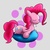 Size: 1500x1500 | Tagged: safe, artist:br-david, pinkie pie, g4, balloon, balloon riding, female, solo, that pony sure does love balloons