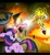 Size: 836x900 | Tagged: safe, artist:brodogz, twilight sparkle, hummingbird, pony, unicorn, g4, chaos in equestria, commission, crossover, dragon ball, duo, ears back, eye beams, fanfic art, female, fight, fire, fleetway super sonic, floppy ears, magic, male, sonic the comic, sonic the hedgehog, sonic the hedgehog (series), super saiyan, super sonic, unicorn twilight