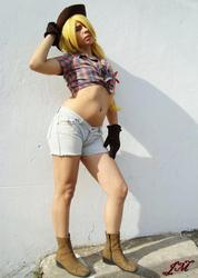 Size: 683x960 | Tagged: safe, artist:yuna cynthia, applejack, human, g4, belly button, belly piercing, bellyring, cosplay, irl, irl human, photo, piercing, solo