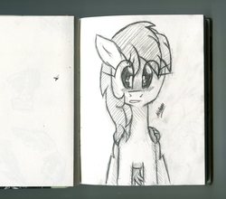 Size: 5748x5052 | Tagged: safe, artist:halfaman, rainbow dash, g4, absurd resolution, cute, female, monochrome, notebook, sketch, solo