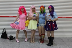 Size: 4272x2848 | Tagged: safe, artist:askaluna, artist:askalunacosplay, fluttershy, pinkie pie, rainbow dash, twilight sparkle, human, g4, cosplay, irl, irl human, photo