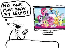 Size: 455x340 | Tagged: safe, applejack, fluttershy, pinkie pie, princess celestia, rainbow dash, rarity, spike, twilight sparkle, g4, 1000 hours in ms paint, mane six, ms paint, remote, secret, television, the man they call ghost, thought bubble, true capitalist radio