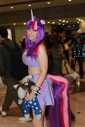 Size: 3168x4752 | Tagged: safe, artist:sarahn29, smarty pants, twilight sparkle, human, g4, cosplay, irl, irl human, nycc, nycc 2012, photo, plushie