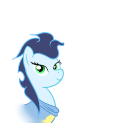 Size: 600x600 | Tagged: safe, artist:hudoyjnik, artist:synch-anon, soarin', pegasus, pony, g4, female, glide, mare, rule 63, simple background, solo, transparent background
