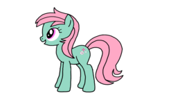 Size: 1366x768 | Tagged: safe, artist:katarakta4, minty, earth pony, pony, g3, g4, cute, female, g3 to g4, generation leap, mintabetes, open mouth, open smile, simple background, smiling, solo, transparent background, vector