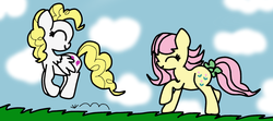 Size: 1800x800 | Tagged: safe, artist:jolteongirl, posey, surprise, g1, g4, g1 to g4, generation leap