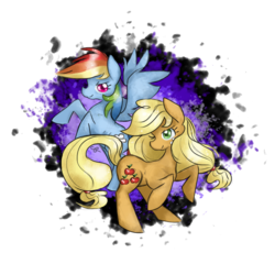 Size: 907x872 | Tagged: safe, artist:chiuuchiuu, applejack, rainbow dash, g4