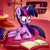 Size: 800x800 | Tagged: safe, artist:senx, twilight sparkle, g4, book, coffee, female, library, solo