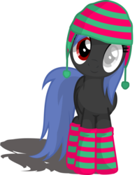 Size: 792x1009 | Tagged: safe, artist:halcoon-145, oc, oc only, clothes, hat, heterochromia, painty, palette swap, socks, solo, striped socks