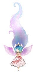 Size: 631x1266 | Tagged: safe, artist:techtechno, princess celestia, human, g4, clothes, dress, eared humanization, female, glowing eyes, humanized, light skin, long mane, solo, winged humanization