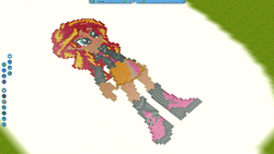 Size: 1920x1080 | Tagged: safe, sunset shimmer, equestria girls, g4, 8-bit, desktop ponies, female, flower, pixel art, recreation, rollercoaster tycoon, rollercoaster tycoon 3, solo, sprite, tulip