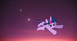 Size: 4240x2272 | Tagged: safe, twilight sparkle, alicorn, pony, g4, dawn, female, mare, night, solo, twilight (astronomy), twilight sparkle (alicorn), wallpaper