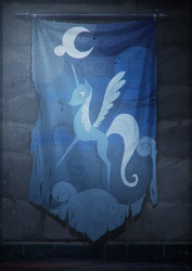Size: 1240x1754 | Tagged: safe, artist:cmaggot, castle mane-ia, g4, artifact, hanging banner, solo, tapestry