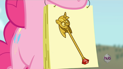 Size: 1920x1080 | Tagged: safe, pinkie pie, g4, exploitable meme, hub logo, meme, twilight scepter