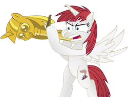 Size: 408x312 | Tagged: safe, edit, oc, oc only, oc:fausticorn, lauren faust, meme, panzerfaust, rpg, rpg (weapon), twilight scepter