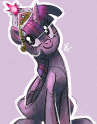 Size: 623x800 | Tagged: safe, artist:needsmoarg4, twilight sparkle, alicorn, pony, g4, big crown thingy, cute, female, jewelry, mare, purple background, regalia, simple background, solo, twiabetes, twilight sparkle (alicorn)