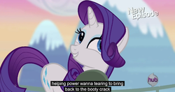 Size: 1152x609 | Tagged: safe, screencap, rarity, castle mane-ia, g4, female, meme, solo, youtube caption