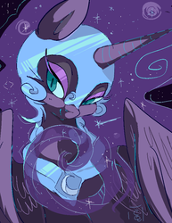 Size: 690x896 | Tagged: dead source, safe, artist:clockworkquartet, nightmare moon, g4, female, portrait, solo