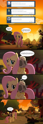 Size: 1280x3644 | Tagged: safe, artist:anima-dos, discord, fluttershy, ask baby discord, g4, age regression, ask, baby discord, carrying, comic, sleeping, sunset, tumblr