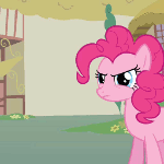 Size: 150x150 | Tagged: safe, screencap, pinkie pie, earth pony, pony, g4, magic duel, season 3, 60 fps, animated, disembodied mouth, female, gif, mare, modular, mouse cursor, no mouth, no nose, recycle bin, solo, trash can