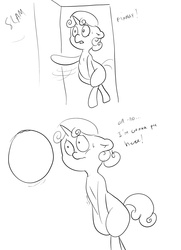 Size: 2480x3425 | Tagged: safe, artist:theponybox696, sweetie belle, pony, comic:sweetie belle omorashi, g4, ponyville confidential, bipedal, bladder, desperation, full bladder, monochrome, need to pee, omorashi, potty dance, potty emergency, potty time, trotting in place, urine, x-ray bladder