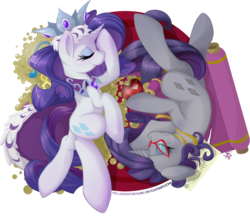 Size: 1500x1313 | Tagged: safe, artist:falleninthedark, part of a set, princess platinum, rarity, pony, unicorn, g4, discorded, duality, female, fire ruby, glasses, greedity, mare, simple background, transparent background