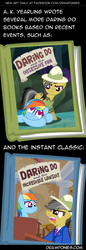 Size: 850x2468 | Tagged: safe, artist:drawponies, daring do, rainbow dash, pegasus, pony, daring don't, g4, ace attorney, book cover, comic, crossover, phoenix wright