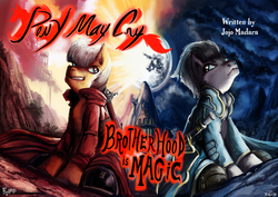 Size: 4961x3508 | Tagged: safe, artist:jowyb, dante (devil may cry), devil may cry, devil may cry 3, fanfic art, ponified, vergil (devil may cry)