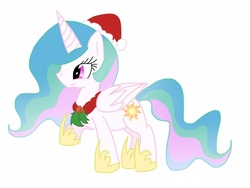 Size: 1024x768 | Tagged: safe, artist:prof-zoro, princess celestia, g4, female, hat, santa hat, solo