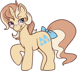 Size: 397x368 | Tagged: safe, artist:lulubell, oc, oc only, oc:lulubell, g1, simple background, solo, tail bow, transparent background
