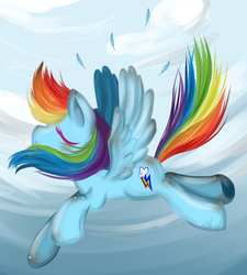 Size: 1000x1112 | Tagged: safe, artist:snow angel, rainbow dash, g4, female, pixiv, solo