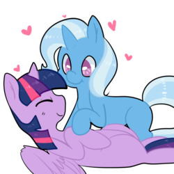 Size: 800x800 | Tagged: safe, artist:pegacornss, trixie, twilight sparkle, alicorn, pony, g4, female, lesbian, mare, ship:twixie, shipping, twilight sparkle (alicorn)