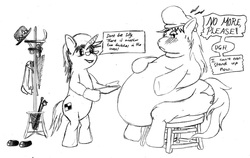 Size: 3249x2057 | Tagged: safe, oc, oc only, oc:pit pone, oc:yorkshire puddings, pony, unicorn, ask, bipedal, blog, clothes, coat rack, duo, gravy, gravy boat, hat, horn, jacket, shoes, solo, tail, tumblr, unicorn oc