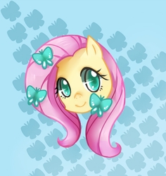 Size: 834x882 | Tagged: safe, artist:dun, fluttershy, butterfly, g4, female, pixiv, solo