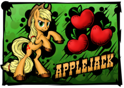 Size: 600x424 | Tagged: safe, artist:sonicpegasus, applejack, g4, female, hooves, rearing, solo, unshorn fetlocks