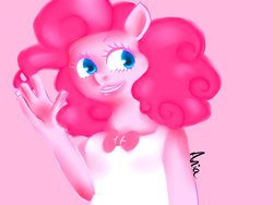 Size: 1032x774 | Tagged: safe, artist:galaxy-tales, pinkie pie, earth pony, anthro, g4, female, solo, uncanny valley