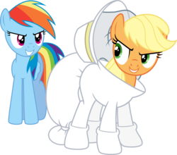 Size: 1300x1145 | Tagged: safe, artist:jeatz-axl, applejack, rainbow dash, castle mane-ia, g4, beekeeper, simple background, svg, transparent background, vector