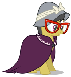 Size: 5543x6000 | Tagged: safe, artist:masem, a.k. yearling, daring do, pony, daring don't, g4, absurd resolution, bonnet, cloak, clothes, disguise, female, glasses, simple background, solo, transparent background, vector