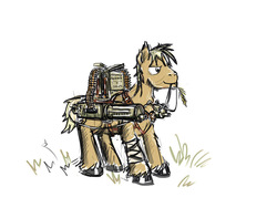 Size: 1024x768 | Tagged: safe, artist:agm, earth pony, pony, battle saddle, maxim gun, military, solo, weapon