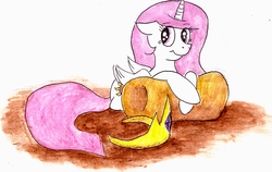 Size: 2525x1600 | Tagged: safe, artist:crestfallencelestia, princess celestia, g4, female, solo, traditional art