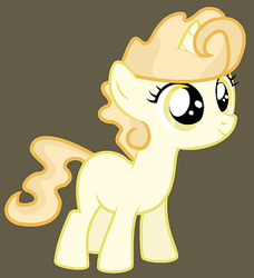 Size: 296x324 | Tagged: safe, artist:unoriginai, oc, oc only, pony, unicorn, blank flank, female, filly, offspring, parent:carrot top, parent:pokey pierce, parents:carrotpierce, simple background, solo