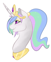 Size: 741x900 | Tagged: safe, artist:kittyisawolf, princess celestia, alicorn, pony, g4, alternate hairstyle, bust, female, mare, ponytail, simple background, solo, transparent background