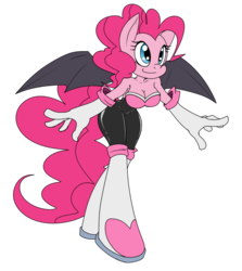 Size: 818x916 | Tagged: dead source, safe, artist:reiduran, pinkie pie, anthro, unguligrade anthro, g4, adorasexy, bat wings, boots, breasts, busty pinkie pie, cleavage, clothes, cosplay, crossover, cute, diapinkes, evening gloves, female, rouge the bat costume, sexy, simple background, solo, sonic the hedgehog (series), transparent background