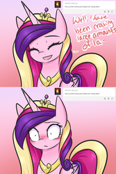 Size: 1280x1920 | Tagged: safe, artist:sugarberry, princess cadance, g4, ask-cadance, comic, female, pregnancy cravings, pregnant, solo, tumblr