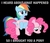 Size: 499x426 | Tagged: safe, pinkie pie, rainbow dash, earth pony, pony, g4, my little pony: friendship is magic, too many pinkie pies, black background, carrying, duo, female, holding a pony, image macro, mare, meme, simple background