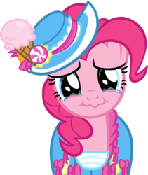 Size: 6082x7221 | Tagged: safe, artist:kapicator, pinkie pie, earth pony, pony, g4, magical mystery cure, absurd resolution, clothes, coronation dress, crying, dress, female, simple background, smiling, solo, tears of joy, teary eyes, transparent background, vector