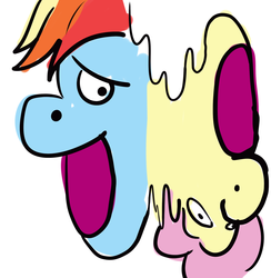 Size: 1950x2000 | Tagged: safe, artist:ilovebisexualdragons, fluttershy, rainbow dash, g4, wat